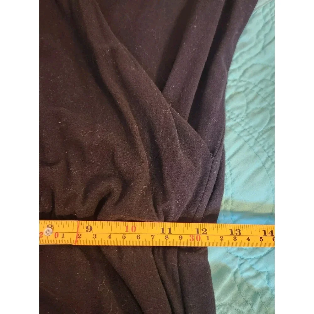 Anthropologie Sundry Size 2 Black Knee‎ Length Cotton/Spandex Ruched Dress - Picture 9 of 9